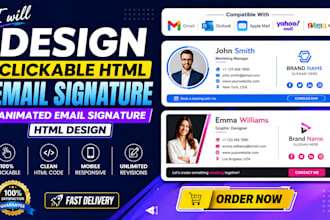 design clickable html email signature animated email signature html design
