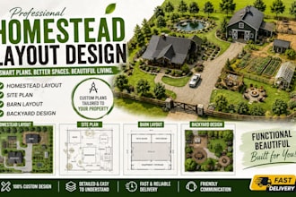 design homestead layout, farm master plan, orchard layout and site plan