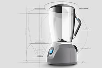 design 3d product models, dfm cad design with cad drawing and product rendering