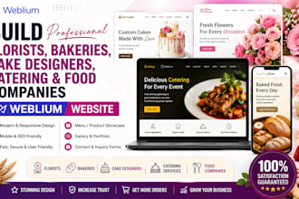 build florists bakeries cake designers catering food companies weblium website