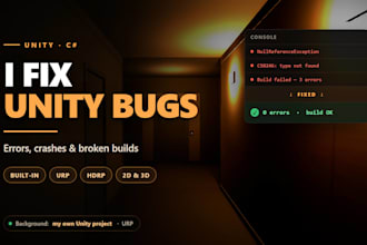 fix bugs and errors in your unity csharp game project