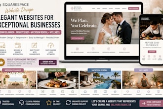 design wedding planner private chef vacation rental wellness squarespace website
