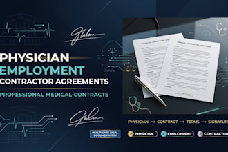 prepare physician employment and medical contractor agreements