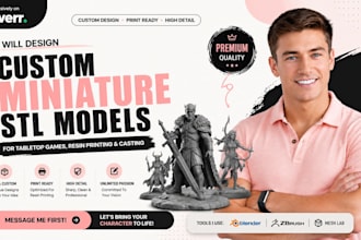 design custom miniature stl models for tabletop games and 3d printing