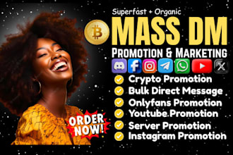 do organic crypto nft, discord telegram youtube and instagram mass dm