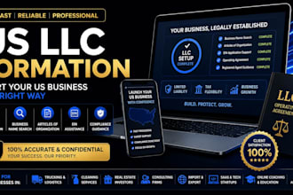 form your US llc for real estate, cleaning and consulting businesses