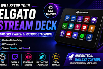 setup your elgato stream deck for obs, twitch and youtube streaming
