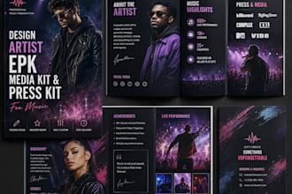 design an artist epk, media and speaker, electronic press kit for blog