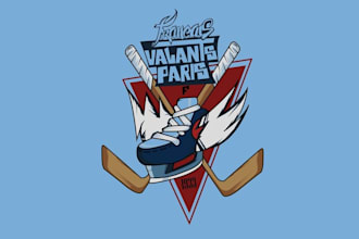 design pictorial paris ice hockey team logo