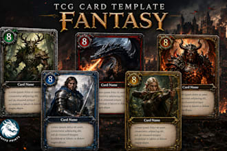 create custom tcg card frame, ccg template, card border and UI layout for print
