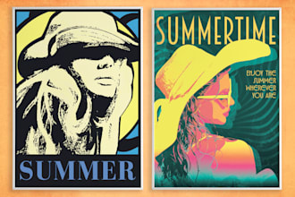 design illustrated poster for decoration, wall art, and more