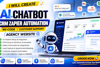 create ai chatbot CRM zapier automation no code customer support cargo website