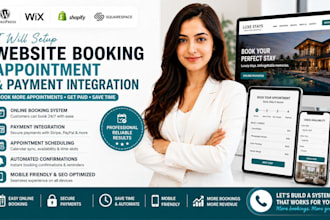 setup website booking system appointment scheduling and payment integration