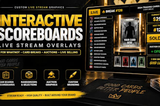 design interactive whatnot scoreboards and live stream overlays
