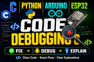 debug c, python,  arduino and esp32 code