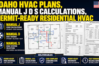 draft idaho hvac plans, manual j d s calculations, permit ready residential hvac