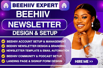 setup your beehiiv newsletter, beehiiv account beehive website and landing page