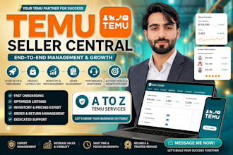temu seller account VA, create temu store, and optimize product listing