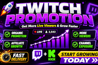 do organic twitch promotion, increase twitch viewers, affiliate partner growth