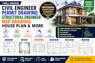 design civil engineer permit drawing structural engineer mep drawing house plan