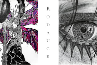 draw detailed custom 2d traditional character illustrations