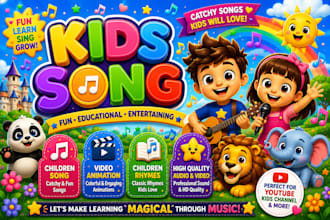 create amazing kids songs, children songs