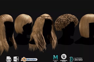 design custom 3d avatar hair model for vrchat second life vtuber zepeto fivem