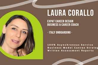provide expat career design and business coaching for italy