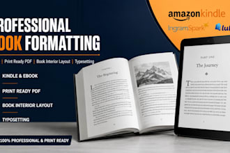 do kindle book formatting, print ready pdf, book interior layout and typesetting