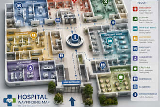 design hospital wayfinding maps and medical facility maps