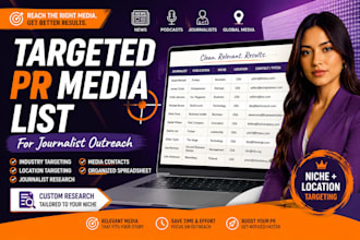 provide a targeted PR media list for journalist outreach