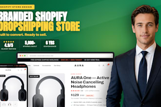 build a branded shopify dropshipping store, one product store design