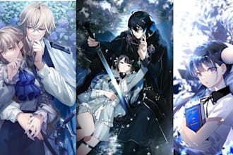 design anime light novel cover, webnovel and illustration