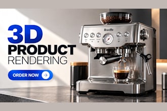 create photorealistic 3d product rendering and product visualization