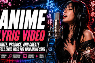 write produce and create full lyric video for your anime song