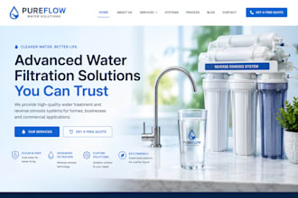 design squarespace water filtration company website treatment reverse osmosis