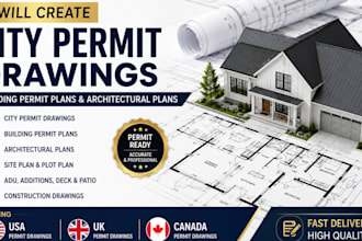 create city permit drawings, building permit plans 2d floor architectural plans