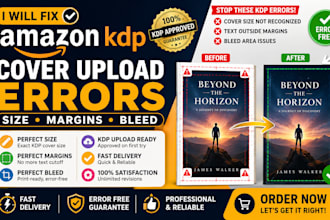 fix amazon KDP cover upload errors related to size, margins, and bleed