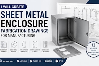 create sheet metal enclosure fabrication drawings for manufacturing