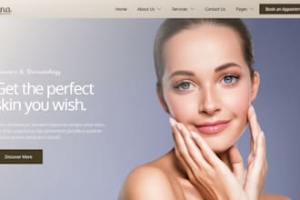 design wix dermatology website skin clinic aesthetic treatment booking website