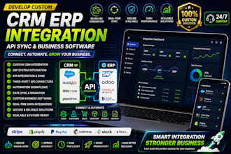 develop custom CRM erp integration, API sync and business software