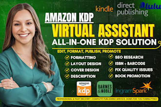 be your amazon KDP virtual assistant for kindle direct publishing