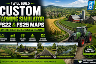 build custom farming simulator fs22 fs25 maps with field building roads
