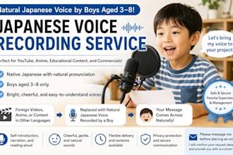 provide a natural japanese kid voice over