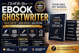 be ebook ghostwriter, ebook writer, book editor, non fiction, ghost book writer