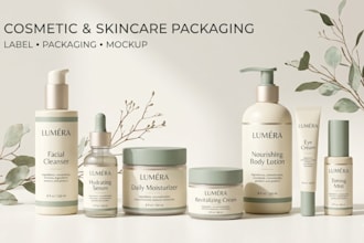 design cosmetic skincare label and beauty product packaging