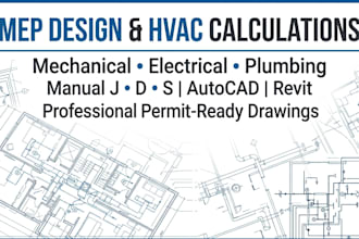 design hvac, plumbing, manual jds calculations and mep plans for permits