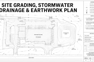 design site grading, stormwater drainage and earthwork site plan
