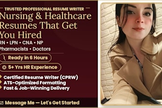 write healthcare resume for medical, nursing, pharma roles and cover letter