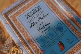 design elegant islamic nikkah certificate and nikkah nama